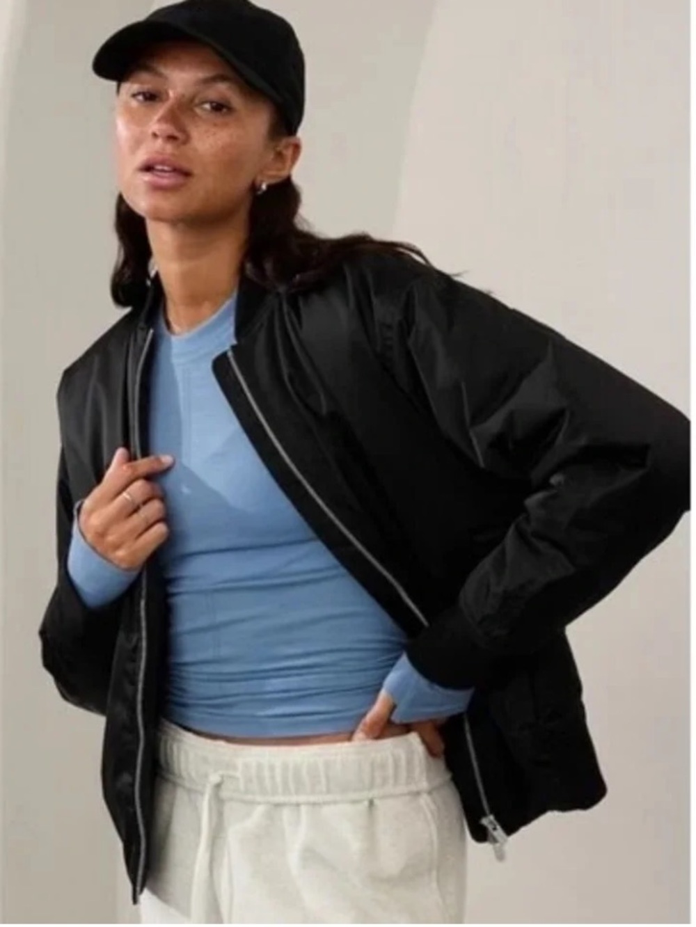 EUC Athleta Sateen Bomber Jacket size medium